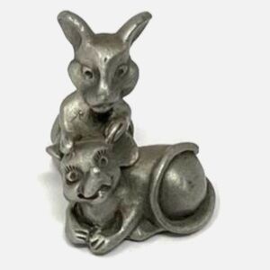Pewter 1984 mice pair